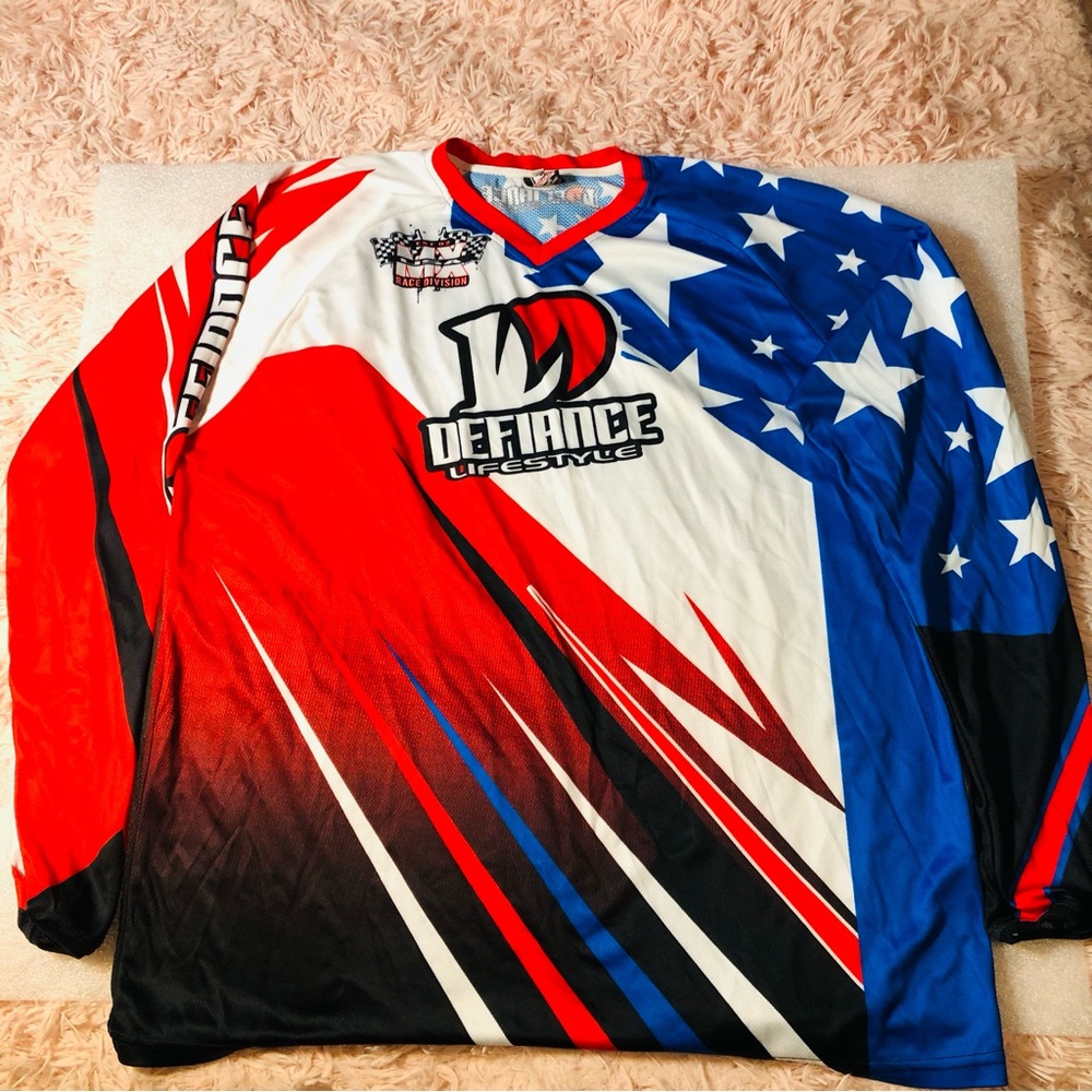 Defiance Lifestyle Race Wear Robinson#74 Long Sleeve BMX MTB MX Bikes Jersey XL